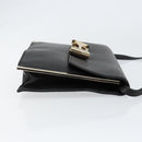 Chloe Shoulder Bag Leather Black Gold Auth ep11990-4