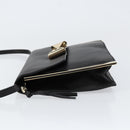 Chloe Shoulder Bag Leather Black Gold Auth ep11990-5
