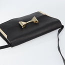Chloe Shoulder Bag Leather Black Gold Auth ep11990-6