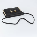 Chloe Shoulder Bag Leather Black Gold Auth ep11990-7