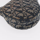 Christian Dior Trotter Canvas Saddle Pouch Navy Gold Auth ep11991-9