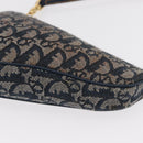 Christian Dior Trotter Canvas Saddle Pouch Navy Gold Auth ep11991-14