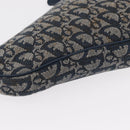 Christian Dior Trotter Canvas Saddle Pouch Navy Gold Auth ep11991-15