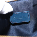 Christian Dior Trotter Canvas Saddle Pouch Navy Gold Auth ep11991-17