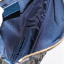 Christian Dior Trotter Canvas Saddle Pouch Navy Gold Auth ep11991-11