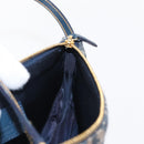 Christian Dior Trotter Canvas Saddle Pouch Navy Gold Auth ep11991-18