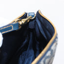 Christian Dior Trotter Canvas Saddle Pouch Navy Gold Auth ep11991-19