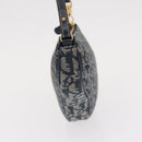 Christian Dior Trotter Canvas Saddle Pouch Navy Gold Auth ep11991-3
