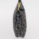 Christian Dior Trotter Canvas Saddle Pouch Navy Gold Auth ep11991-4