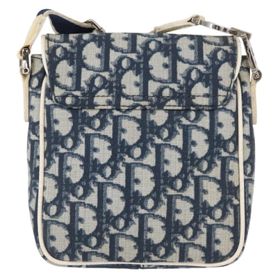 Christian Dior Trotter Canvas Shoulder Bag Navy Silver Auth ep11992 - 0