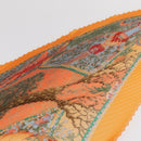 HERMES Pleated Carre 90 Scarf ""Axis Mundi"" Silk Orange Auth ep11993-12