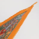 HERMES Pleated Carre 90 Scarf ""Axis Mundi"" Silk Orange Auth ep11993-13