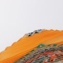 HERMES Pleated Carre 90 Scarf ""Axis Mundi"" Silk Orange Auth ep11993-14