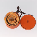 HERMES Pleated Carre 90 Scarf ""Axis Mundi"" Silk Orange Auth ep11993-16