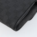 GUCCI GG Canvas Shoulder Bag Black Gold Auth ep11997-10