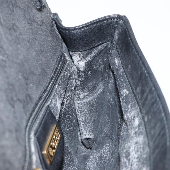 GUCCI GG Canvas Shoulder Bag Black Gold Auth ep11997