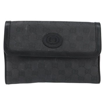 GUCCI GG Canvas Shoulder Bag Black Gold Auth ep11997 - 0