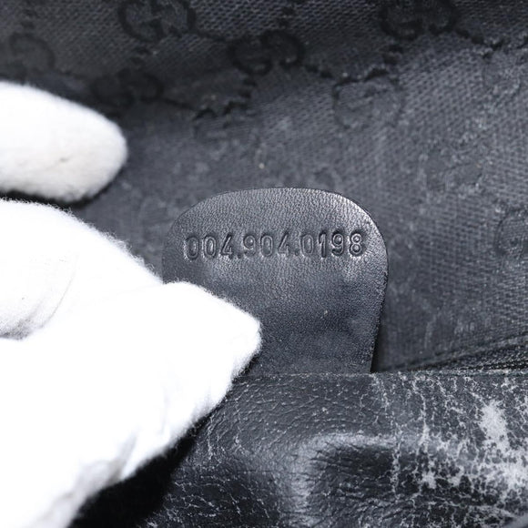 GUCCI GG Canvas Shoulder Bag Black Gold Auth ep11997