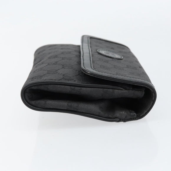 GUCCI GG Canvas Shoulder Bag Black Gold Auth ep11997