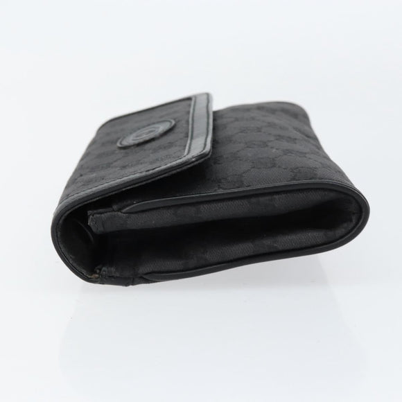 GUCCI GG Canvas Shoulder Bag Black Gold Auth ep11997