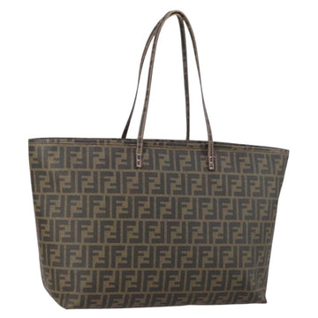 FENDI Zucca Canvas Tote Bag Black Brown Auth ep11998