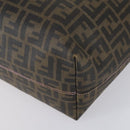 FENDI Zucca Canvas Tote Bag Black Brown Auth ep11998-10