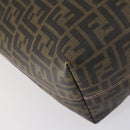 FENDI Zucca Canvas Tote Bag Black Brown Auth ep11998-13