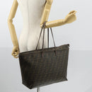 FENDI Zucca Canvas Tote Bag Black Brown Auth ep11998-23