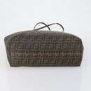 FENDI Zucca Canvas Tote Bag Black Brown Auth ep11998-9