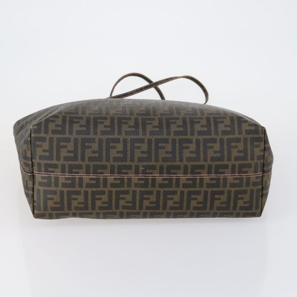 FENDI Zucca Canvas Tote Bag Black Brown Auth ep11998