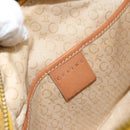 CELINE C Macadam Canvas Hand Bag Suede Yellow Gold Auth ep11999-17