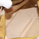 CELINE C Macadam Canvas Hand Bag Suede Yellow Gold Auth ep11999-11