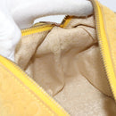 CELINE C Macadam Canvas Hand Bag Suede Yellow Gold Auth ep11999-19