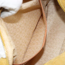 CELINE C Macadam Canvas Hand Bag Suede Yellow Gold Auth ep11999-20
