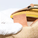 CELINE C Macadam Canvas Hand Bag Suede Yellow Gold Auth ep11999-12