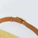 CELINE C Macadam Canvas Hand Bag Suede Yellow Gold Auth ep11999-8