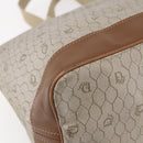Christian Dior Honeycomb Canvas Tote Bag PVC Leather Beige Auth ep12001-13
