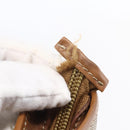 Christian Dior Honeycomb Canvas Tote Bag PVC Leather Beige Auth ep12001-14