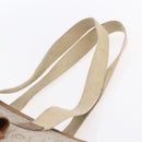 Christian Dior Honeycomb Canvas Tote Bag PVC Leather Beige Auth ep12001-8
