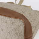 Christian Dior Honeycomb Canvas Tote Bag PVC Leather Beige Auth ep12002-15