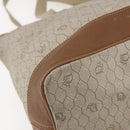 Christian Dior Honeycomb Canvas Tote Bag PVC Leather Beige Auth ep12002-16