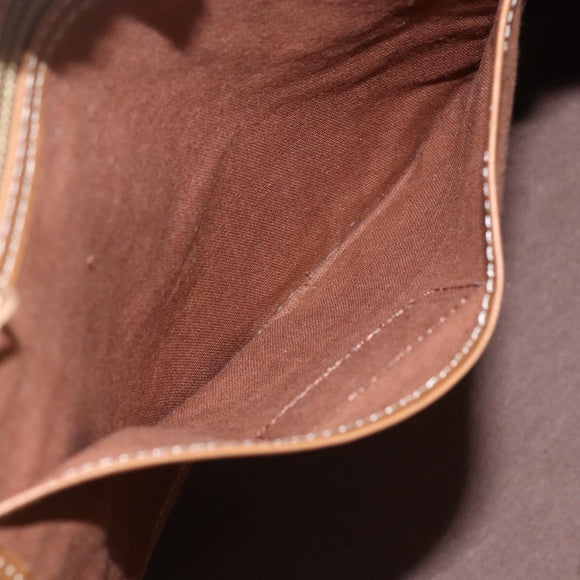 Christian Dior Honeycomb Canvas Tote Bag PVC Leather Beige Auth ep12002