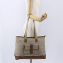 Christian Dior Honeycomb Canvas Tote Bag PVC Leather Beige Auth ep12002-23