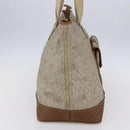 Christian Dior Honeycomb Canvas Tote Bag PVC Leather Beige Auth ep12002-3