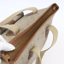 Christian Dior Honeycomb Canvas Tote Bag PVC Leather Beige Auth ep12002-6