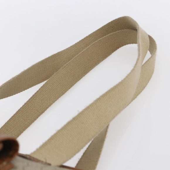 Christian Dior Honeycomb Canvas Tote Bag PVC Leather Beige Auth ep12002