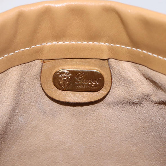 GUCCI Micro GG Supreme Shoulder Bag PVC Beige Gold Auth ep12007