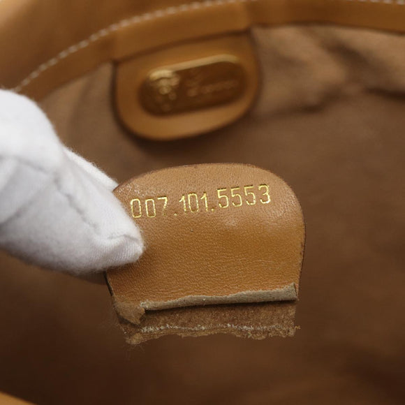 GUCCI Micro GG Supreme Shoulder Bag PVC Beige Gold Auth ep12007