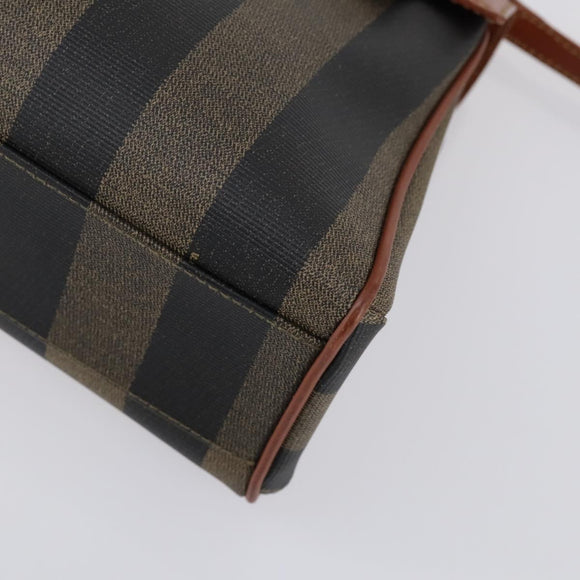FENDI Pecan Canvas Handtasche PVC 2-Wege Schwarz Braun Auth ep12011