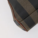 FENDI Pecan Canvas Hand Bag PVC 2way Black Brown Auth ep12011-17